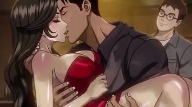 Husband shares his wife’s big tits and ass to pay off debts hentai