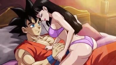 Goku rips deep inside his wife’s fertile womb raw creampie