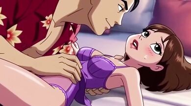 Stepmom fucks stepson raw in hotel creampie blowjob anime