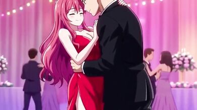 Shy virgin loses innocence in sensual group embrace with hentai stepmom