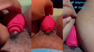 Ebony rose toy cumming on her big clit POV