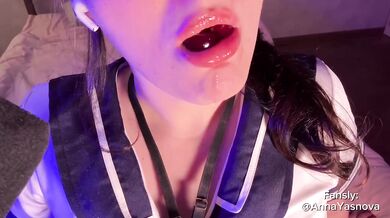 ASMR Sucking Wet Mouth Sounds Schoolgirl Saliva Slobbering
