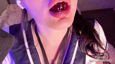 ASMR Sucking Wet Mouth Sounds Schoolgirl Saliva Slobbering