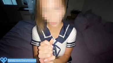 MILF Sailor Moon cosplay gets fucked missionary creampie from behind