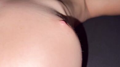 Horny shaved amateur pussy fingering herself to a real orgasm