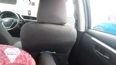Risky redhead milf gets destroyed in public parking lot cumshot