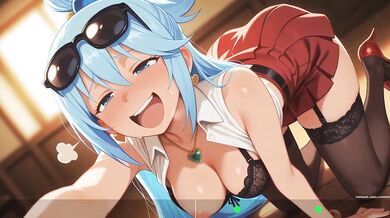 Aqua konosuba cock hero JOI animated blowjob O