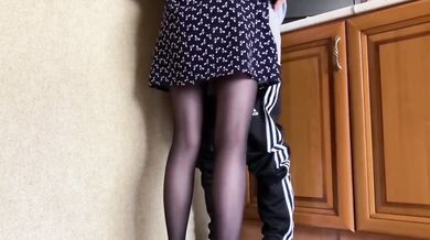 Classmates ruined in the kitchen rough doggy style after school