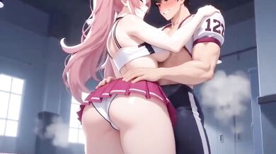 Busty cheerleader rewards captain with sloppy slurping stepmom style