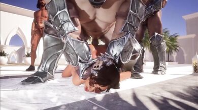 Lara Croft anal gangbang ruined by DP orgy hentai parody