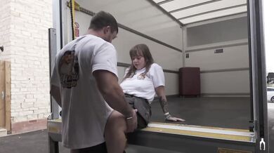 Coworkers ruined in back of van raw cumshot role play big tits