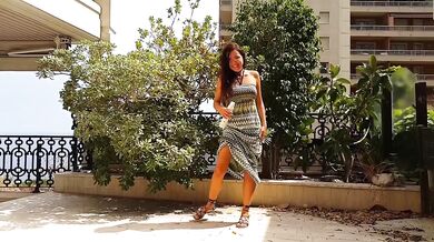 POV destroyed her soaked hairy pussy in the city yard peeing