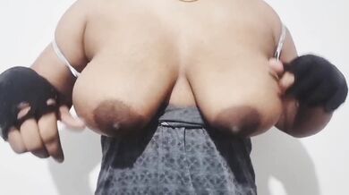 Sri Lankan milf with big natural tits gets stuffed alone on camera