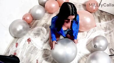 Denim Dominant MILF Balloon Humiliation Popped Deepthroat Doggy Double Cum