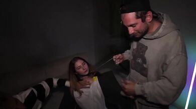 Three hung guys with giant cocks cram every hole at the party gangbang orgy