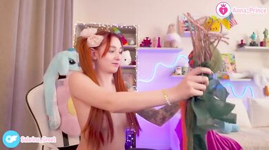 Halloween Unboxing redhead teen tease naked solo