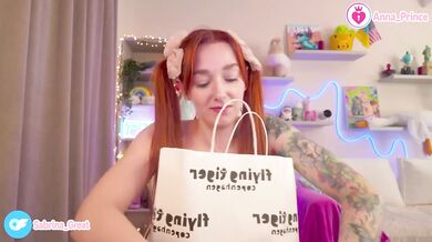Halloween Unboxing redhead teen tease naked solo