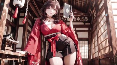 Forbidden Miko first time kneeling at shrine worshipping raw intimate encounter