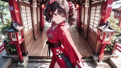 Forbidden Miko first time kneeling at shrine worshipping raw intimate encounter