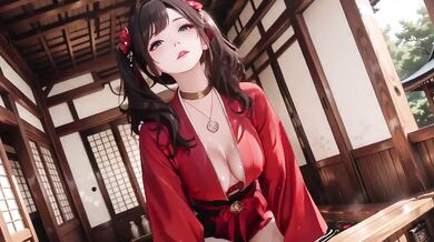 Forbidden Miko first time kneeling at shrine worshipping raw intimate encounter