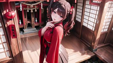 Forbidden Miko first time kneeling at shrine worshipping raw intimate encounter