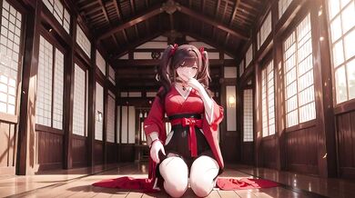 Forbidden Miko first time kneeling at shrine worshipping raw intimate encounter