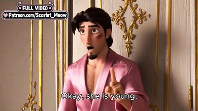 18 year old Rapunzel takes her first blowjob deep in cartoon porn