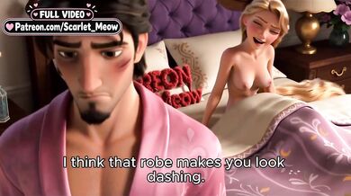 18 year old Rapunzel takes her first blowjob deep in cartoon porn