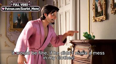 18 year old Rapunzel takes her first blowjob deep in cartoon porn