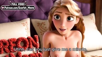 18 year old Rapunzel takes her first blowjob deep in cartoon porn