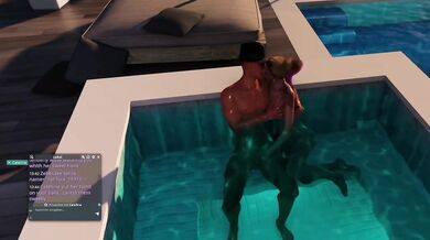 Naughty blonde picked up at pool bar grinding on lovense toys