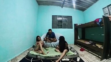 Wife’s birthday gift her friend’s anal threesome