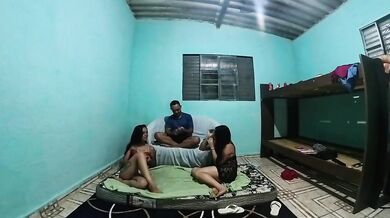 Wife’s birthday gift her friend’s anal threesome