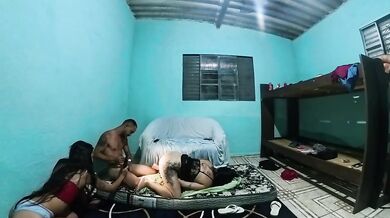 Wife’s birthday gift her friend’s anal threesome