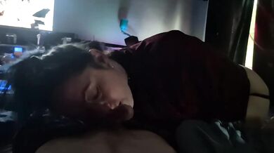 Cheating girlfriend gives the sloppiest raw amateur blowjob