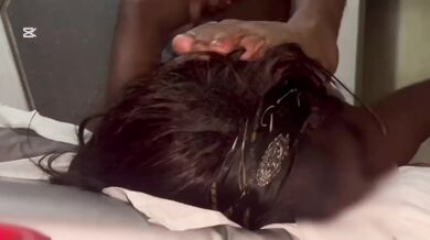 My girlfriend’s best friend gets destroyed hard with her big black cock