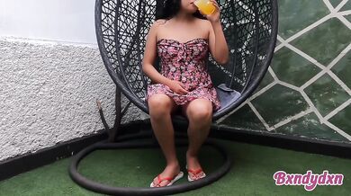 Latina girl masturbates in sexy dress POV raw solo