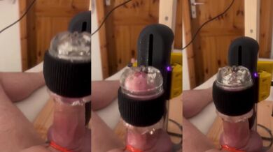 First time with TheHandy cumshot solo toys solo German