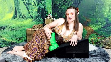 Elven MILF's Thick Ride on Bad Dragon Dildo Slams