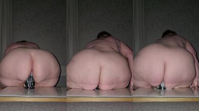 BBW rides thick dildo wishing it was you