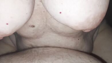 50 Plus Milf Rides Big Dick with Tits Hanging