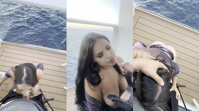 Intense wet blowjob hitting deep throat latina on cruise ship