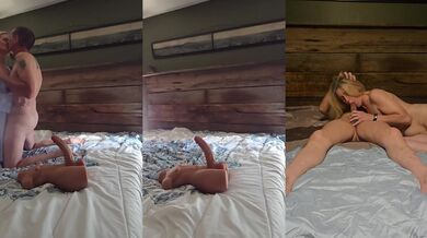 Step Mom Takes a Huge Didlo Spitroasted Reverse Cowgirl and Gets Creampied