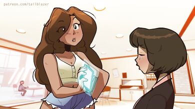 Sophia's Chest Grows With Tail Blazer cum gushing lactation uncovered
