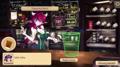 Making a special café con leche with her big cow tits