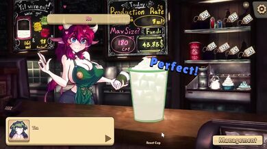 Making a special café con leche with her big cow tits