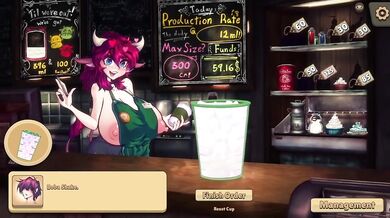 Making a special café con leche with her big cow tits