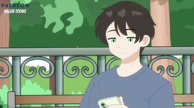 Nudist Audrey gets her big tits ruined in raw hentai