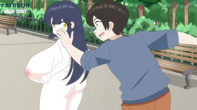 Nudist Audrey gets her big tits ruined in raw hentai