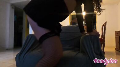 I show off my miniskirt while she gets all aroused POV